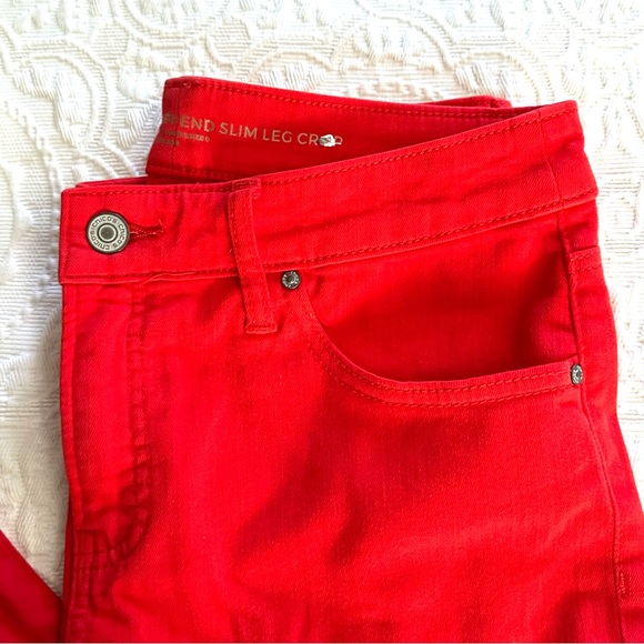 Chico’s So Slimming Girlfriend Slim Leg Crops w/fray Sz O - 4 NWT Red - Picture 6 of 11